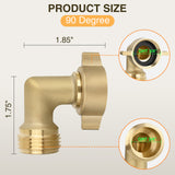 Nilight 90 Degree Hose Elbow for RV Garden Water Hose Elbow Fitting 3/4Inch Solid Brass 90° Right Angle Water Hose Connector for RV Camper Trailer Outdoor Garden Hose Systems Faucet Adapter Accessories, view 2