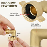 Nilight 90 Degree Hose Elbow for RV Garden Water Hose Elbow Fitting 3/4Inch Solid Brass 90° Right Angle Water Hose Connector for RV Camper Trailer Outdoor Garden Hose Systems Faucet Adapter Accessories, view 5