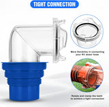 Nilight 90 Degree RV Sewer Hose Fittings with 4-in-1 Adapter, Clear RV Sewer Hose Elbow Leak-Proof Connection & Odor-Tight Seal Fits 4 Sizes of Dump Station Inlets for Campers Travel Trailers, Blue, view 3