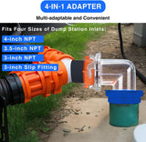 Nilight 90 Degree RV Sewer Hose Fittings with 4-in-1 Adapter, Clear RV Sewer Hose Elbow Leak-Proof Connection & Odor-Tight Seal Fits 4 Sizes of Dump Station Inlets for Campers Travel Trailers, Blue, view 6
