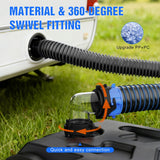 Nilight 90 Degree RV Tote Tank Adapter, Clear RV Sewer Hose Elbow Fitting with 4 Swivel Bayonet Prongs Leak-Proof Double Odor-Tight Sealing Ring for RV Camping Portable Waste Tank Sewer Hoses, Black, view 3