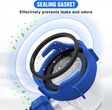 Nilight 90 Degree RV Tote Tank Adapter, Clear RV Sewer Hose Elbow Fitting with 4 Swivel Bayonet Prongs Leak-Proof Double Odor-Tight Sealing Ring for RV Camping Portable Waste Tank Sewer Hoses, Blue, view 4