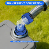 Nilight 90 Degree RV Tote Tank Adapter, Clear RV Sewer Hose Elbow Fitting with 4 Swivel Bayonet Prongs Leak-Proof Double Odor-Tight Sealing Ring for RV Camping Portable Waste Tank Sewer Hoses, Blue, view 6