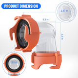 Nilight 90 Degree RV Tote Tank Adapter, Clear RV Sewer Hose Elbow Fitting with 4 Swivel Bayonet Prongs Leak-Proof Double Odor-Tight Sealing Ring for RV Camping Portable Waste Tank Sewer Hoses, Orange, view 2