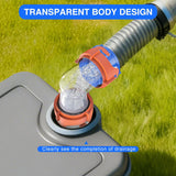 Nilight 90 Degree RV Tote Tank Adapter, Clear RV Sewer Hose Elbow Fitting with 4 Swivel Bayonet Prongs Leak-Proof Double Odor-Tight Sealing Ring for RV Camping Portable Waste Tank Sewer Hoses, Orange, view 6