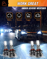 Nilight 9005 9006 LED Bulb Kit, 350% Brighter, High and Low Beam Bulbs Combo, 6000K Cool White, Mini Size, view 2