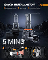Nilight 9005/HB3 9006/HB4 LED Headlight Bulbs ES1 Series 160W 32000LM 6000K IP67 | 4 BULBS, view 3