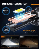 Nilight 9005/HB3 9006/HB4 LED Headlight Bulbs ES1 Series 160W 32000LM 6000K IP67 | 4 BULBS, view 4