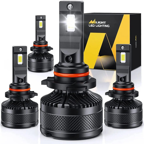 Nilight 9005 9006 LED Headlight Bulbs N40 Series 200W 40000LM 6000K IP67 | 4 BULBS