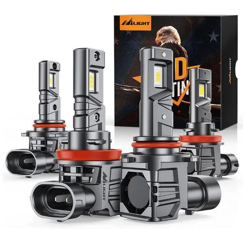 Nilight 9005/HB3 H11 LED Headlight Bulbs ES1 Series 160W 32000LM 6000K IP67 | 4 BULBS