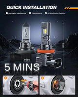 Nilight 9005/HB3 LED Headlight Bulbs ES1 Series 80W 16000LM 6000K IP67 | 2 BULBS, view 3