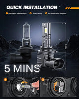Nilight 9006/HB4 LED Headlight Bulbs ES1 Series 80W 16000LM 6000K IP67 | 2 BULBS, view 3