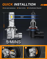 Nilight 9006/HB4 Switchback LED Headlight Bulbs CS1 Series, view 4