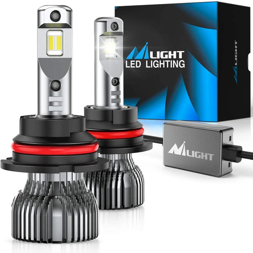 Nilight 9007/HB5 LED Headlight Bulbs E30 Series 70W 14000LM 6500K IP67 | 2 BULBS