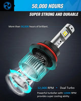 Nilight 9007/HB5 LED Headlight Bulbs E30 Series 70W 14000LM 6500K IP67 | 2 BULBS, view 2