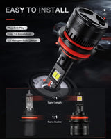 Nilight 9007/HB5 LED Headlight Bulbs N40 Series 100W 20000LM 6000K IP67 | 2 BULBS, view 6