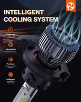 Nilight 9008/H13 LED Headlight Bulbs E20 Series 50W 10000LM 6000K IP67 | 2 BULBS, view 2