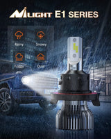 Nilight 9008/H13 LED Headlight Bulbs E20 Series 50W 10000LM 6000K IP67 | 2 BULBS, view 6