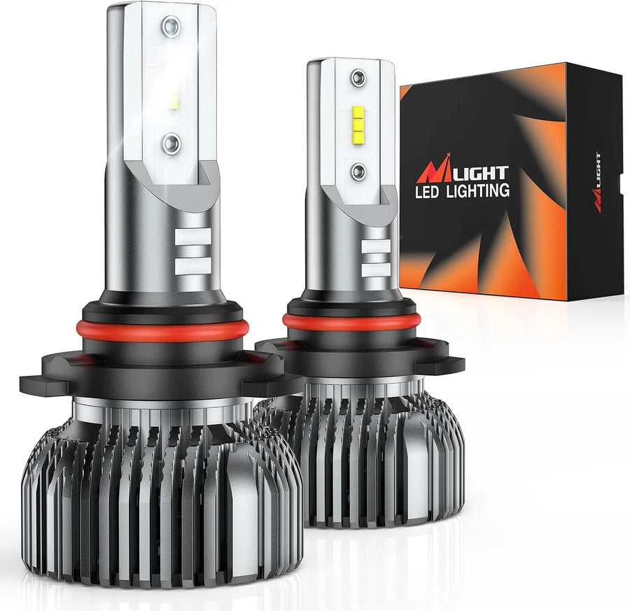 Nilight 9012/HIR2 LED Headlight Bulbs E20 Series 50W 10000LM 6000K IP67 | 2 BULBS