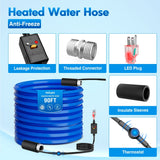Nilight 90FT Heated Water Hose RV 5/8inch Inside Diameter -45°F Freeze Protaction Antifreeze Garden Drinking Hoses with Saving Thermostat and Smart Heat System for Winter Camper Supply Accessories, view 2