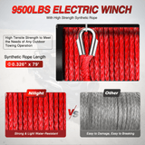 Nilight 9500 lb ATV/UTV Electric Winch Kit With Synthetic Winch Rope, view 4