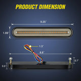 Nilight 9 Inch 100 Leds Red Amber 3-in-1 Running Stop Turn Signals Brake Light (Pair), view 2