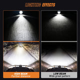 Nilight 9 Inch 120W 7000LM Round High Low Beam Built-in EMC LED Work Lights (Pair) | 14AWG DT Wire, view 4