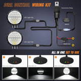 Nilight 9 Inch 140W 15560LM Round Spot Flood Built-in EMC DRL LED Work Lights (Pair) | 12AWG DT Wire, view 6