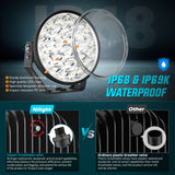 Nilight 9Inch 140W Round Offroad Light with Yellow Black Covers Hyper Spot Beam Work Light (Pair) | 12 AWG DT Connector Wiring Harness Kit, view 5