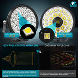 Nilight 9Inch 160W Round Offroad Light Hyper Spot Beam Work Light (Pair) | 12 AWG DT Connector Wiring Harness Kit, view 5
