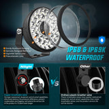 Nilight 9Inch 160W Round Offroad Light Hyper Spot Beam Work Light (Pair) | 12 AWG DT Connector Wiring Harness Kit, view 6