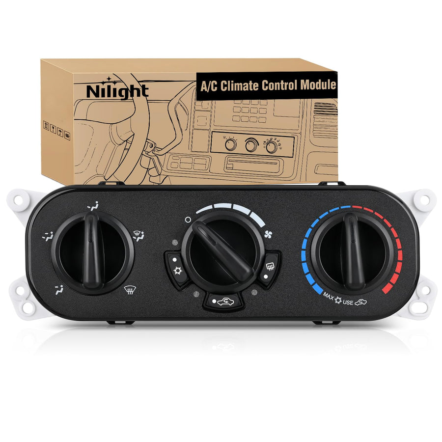 Nilight A/C Heater Climate Control Module Switch Panel | Compatible with 2007 2008 2009 2010 Jeep Wrangler JK 3.8L V6 Truck Replacement Air Conditioning Panel