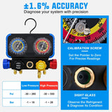 Nilight A/C Manifold Gauge Set Fits for R1234yf R134a R404A 4-Way Auto HVAC Diagnostic Gauges Refrigerant Recharge kit with Adjustable Couplers 5FT Hoses R1234yf Universal Can Tap, view 5