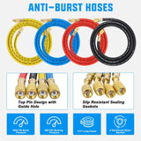 Nilight A/C Manifold Gauge Set Fits for R1234yf R134a R404A 4-Way Auto HVAC Diagnostic Gauges Refrigerant Recharge kit with Adjustable Couplers 5FT Hoses R1234yf Universal Can Tap, view 6