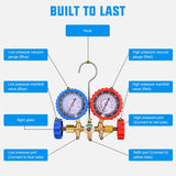 Nilight A/C Manifold Gauge Set Fits for R134a R12 R22 R502 3-Way Auto HVAC Diagnostic Gauges Refrigerant Recharge kit with Adjustable Couplers 5FT Hoses Universal Can Tap, view 2