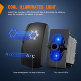 Nilight A/C Rocker Switch Led Light Bar 5 Pin Laser On Off SPST Switches 20A/12V 10A/24V Blue with Jumper Wires Set for Cars Trucks Boats ATVs UTVs RVs, view 2