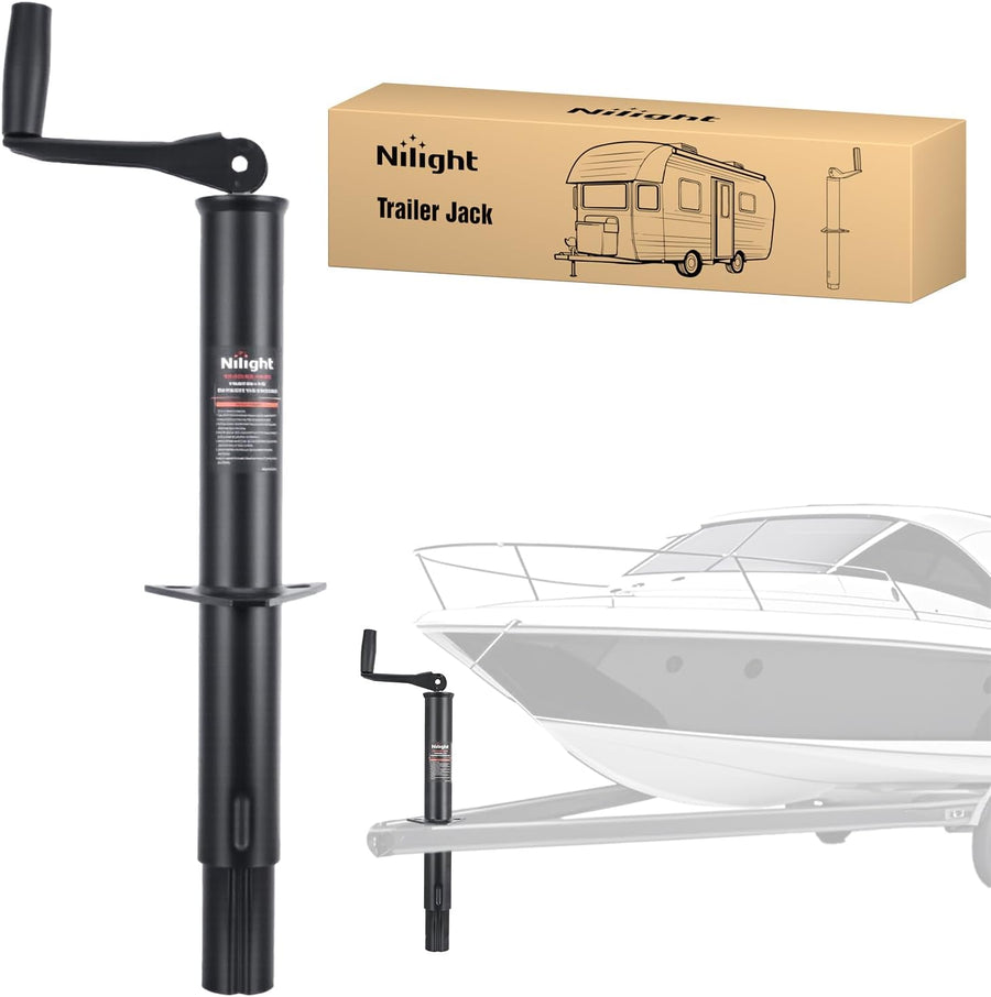 Nilight A-Frame Trailer Jack 5000 lbs Capacity 15 Inch Vertical Travel Heavy Duty Trailers Tongue Jack with Top Wind Handle Alloy Steel Utility Trailer RV Jack Stand for Trailers RV Boat Camper Matt Black