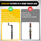 Nilight A-Frame Trailer Jack 5000 lbs Capacity 15 Inch Vertical Travel Heavy Duty Trailers Tongue Jack with Top Wind Handle Alloy Steel Utility Trailer RV Jack Stand for Trailers RV Boat Camper Matt Black, view 6