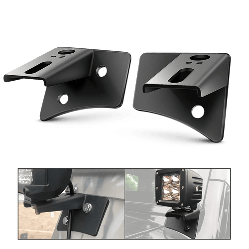 Nilight A-Pillar Windshield Hinge Mounts For 2007 2008 2009 2010 2011 2012 2013 2014 2015 2016 2017 Jeep Wrangler JK