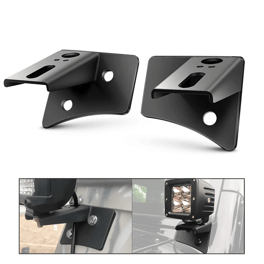 Nilight A-Pillar Windshield Hinge Mounts For 2007 2008 2009 2010 2011 2012 2013 2014 2015 2016 2017 Jeep Wrangler JK