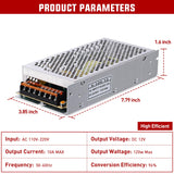 Nilight AC 110V/220V to DC 12V Voltage Converter 10A 120W Power Supply | Switching Power Supply Adapter Transformer Low Voltage Output LED Driver for LED Strip Light Radio CCTV Camera video System, view 2