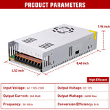 Nilight AC 110V/220V to DC 12V Voltage Converter 30A 360W Power Supply | Switching Power Supply Adapter Transformer Low Voltage Output LED Driver for LED Strip Light Radio CCTV Camera video System, view 2