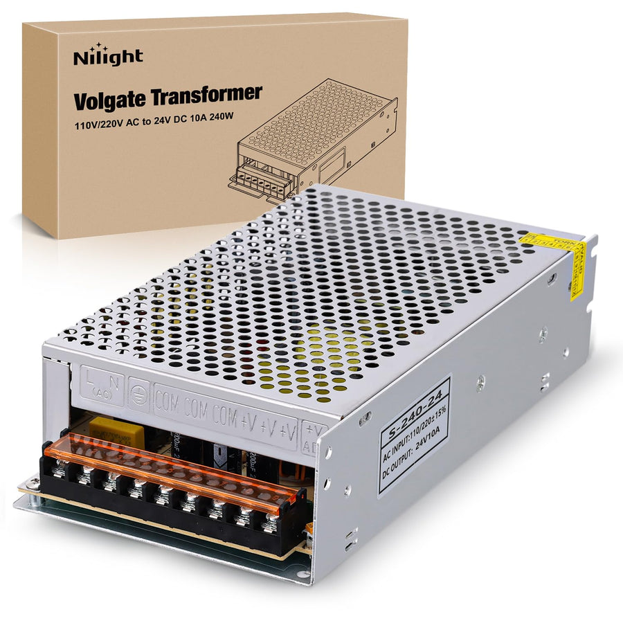Nilight AC 110V/220V to DC 24V Voltage Converter 10A 120W Power Supply