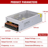Nilight AC 110V/220V to DC 24V Voltage Converter 10A 120W Power Supply, view 2