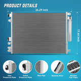 Nilight AC Condenser Compatible with Chrysler 300 2005-2010 2012 2014 Dodge Challenger 08-16 Charger 06-09, 12-16 Magnum 05-08 Air Conditioning A/C Condenser w Receiver Drier Replace# 3237, 5137693AA, view 4