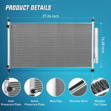 Nilight AC Condenser Compatible with Honda Accord L4 2.4L V6 3.5L 2013 2014 2015 2016 2017 Air Conditioning A/C Condenser with Receiver Drier Replace# 4165, 940466, HO3030159, CN4165PFC, 80110-T2F-A01, view 4