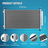 Nilight AC Condenser Compatible with Honda CR-V EX EX-L LX 2007-2011 Honda CR-V SE 2011 Air Conditioning A/C Condenser with Receiver Drier Replace# 3599, 7013599, HO3030150, ACA84490, 80110-SWA-A01, view 4