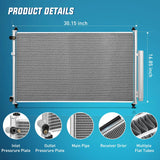 Nilight AC Condenser Compatible with Honda Odyssey EX EX-L LX Touring Elite SE 6 Cyl 3.5L 2011-2017 Air Conditioning A/C Condenser with Receiver Drier Replace# 3892, ACA84659, HO3030155, 80110TK8A01, view 4