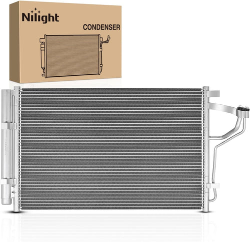 Nilight AC Condenser Compatible with Hyundai Elantra L4 1.8L 2011 2012 2013, Kia Forte Koup L4 2.0L Coupe 2013 Air Conditioning A/C Condenser with Receiver Drier Replace# 3967, HY3030146, 976063X000