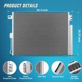 Nilight AC Condenser Compatible with Jeep Grand Cherokee 2011-2021 Dodge Durango V6 V8 3.6L 5.7L 2011-2021 Air Conditioning A/C Condenser w Receiver Drier Replace# 3893, 7013893, CH3030242, 55038003AE, view 4
